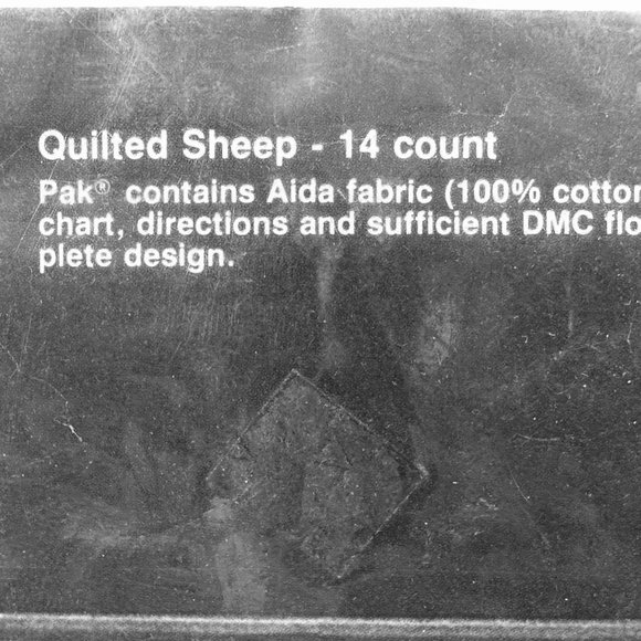 Bernat Counted Cross Stitch Kit "Quilted Sheep" (1984) - 5" x 5" without frame - Picture 5 of 7